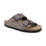 Sandalia Malibú multicolor negra para mujer