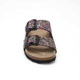 Sandalia Malibú multicolor negra para mujer
