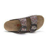 Sandalia Malibú multicolor negra para mujer