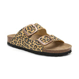 Sandalia Malibú de leopardo marrón para mujer