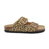Sandalia Malibú de leopardo marrón para mujer