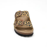 Sandalia Malibú de leopardo marrón para mujer