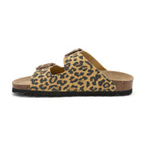 Sandalia Malibú de leopardo marrón para mujer