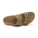 Sandalia Malibú de leopardo marrón para mujer