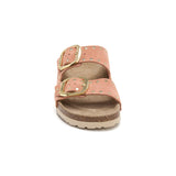 Sandalia Icon Malibú de piel color salmón para mujer