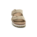 Sandalia Venice color crudo y caqui para mujer