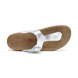 Sandalia Dakota plateada para mujer