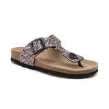 Sandalia Dakota multicolor negra para mujer