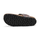 Sandalia Dakota multicolor negra para mujer