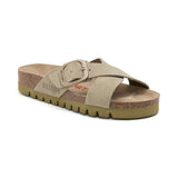 Sandalia Golden Bay en color crudo y caqui para mujer