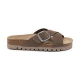 Sandalia Golden Bay de piel marrón para mujer