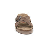 Sandalia Golden Bay de piel marrón para mujer
