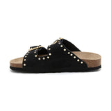 Sandalia Malibu Glam negra para mujer