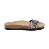 Sandalia Santa Mónica multicolor negra para mujer