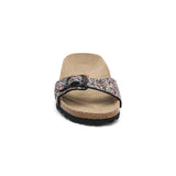 Sandalia Santa Mónica multicolor negra para mujer