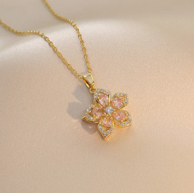 Collar de Circonia Bauhinia Rotativo de Moda