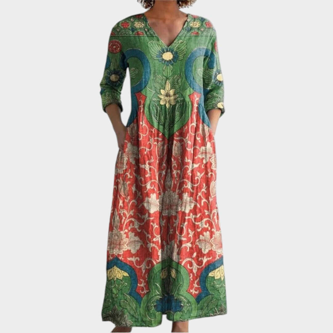 Aroa | Vestido largo vintage de flores