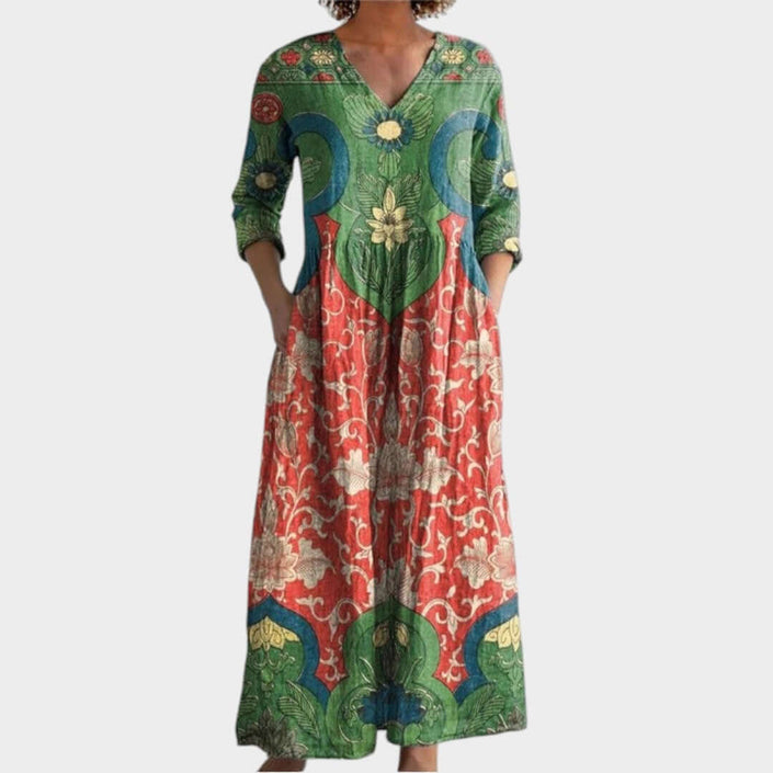 Aroa | Vestido largo vintage de flores