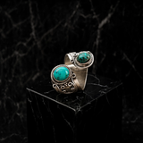 Vintage sterling silver turquoise spiral ring