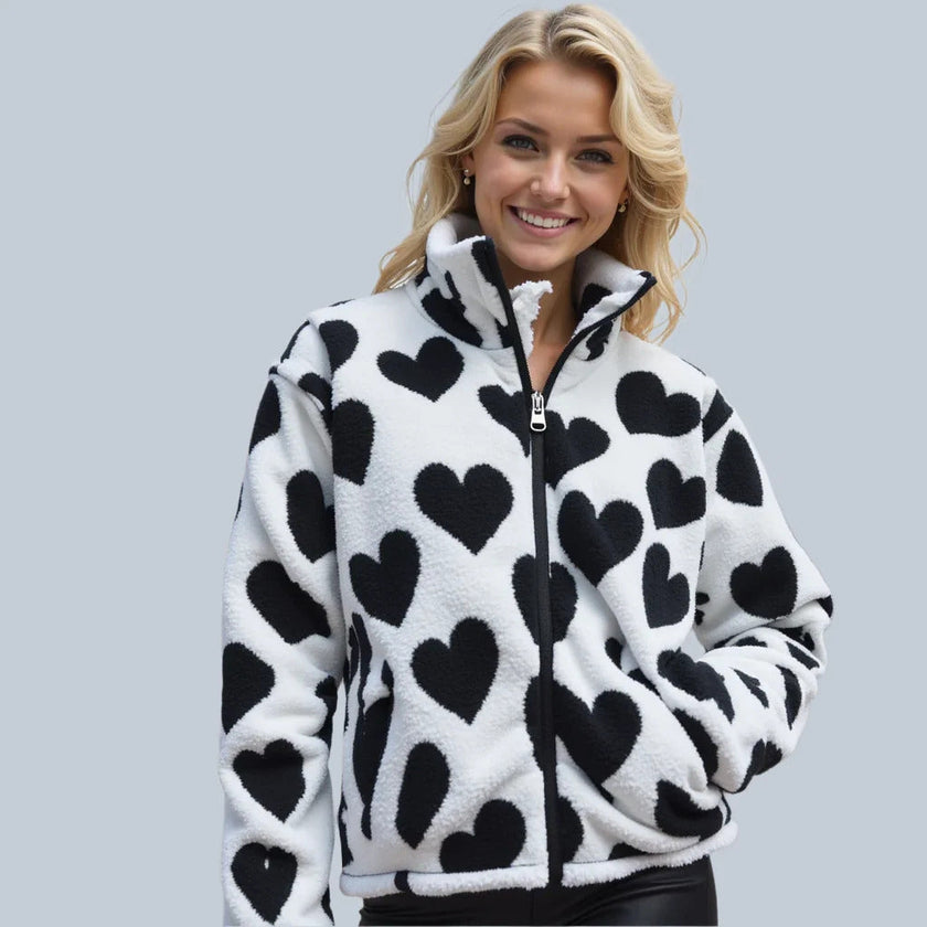 Rosa | Chaqueta Reversible con Corazones
