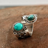 Vintage sterling silver turquoise spiral ring