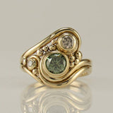 Vintage Gold Green Zircon Ring