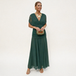 Velora | Vestido Floral Largo con Escote en V