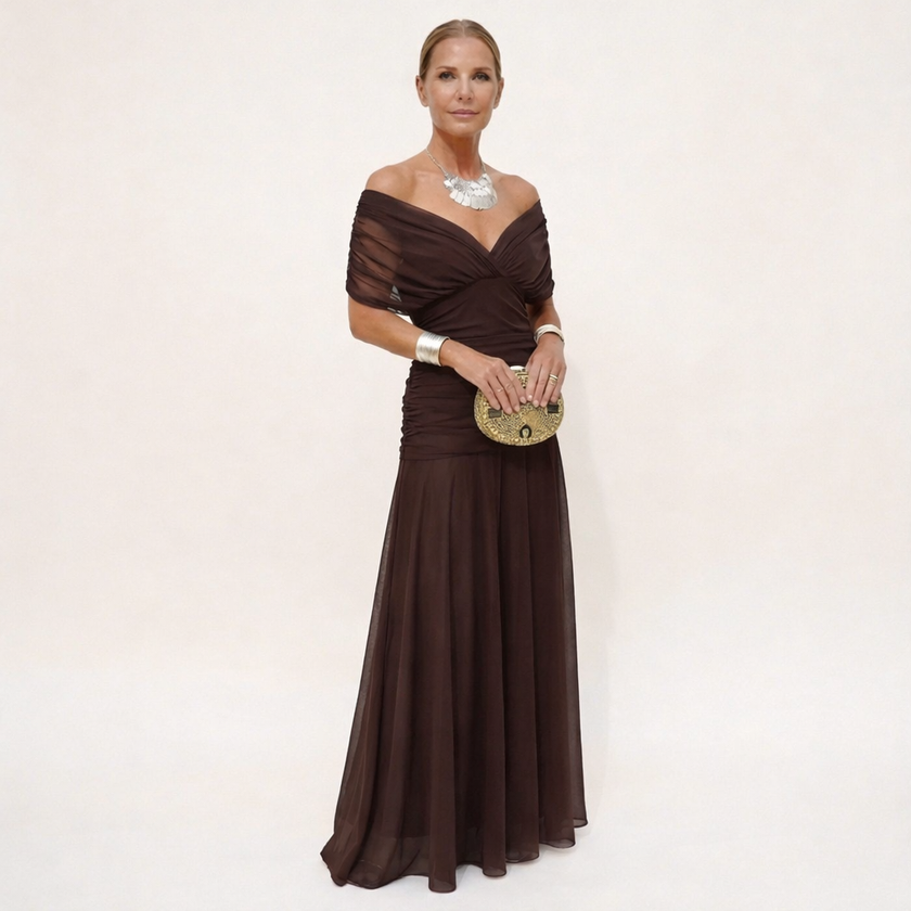 Velora | Vestido Floral Largo con Escote en V
