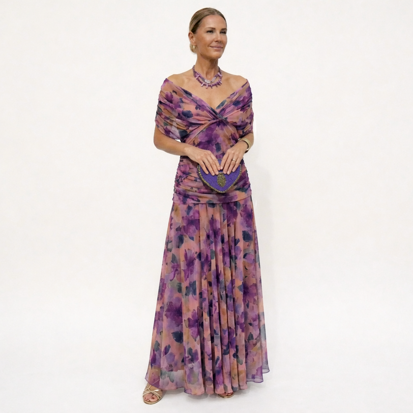 Velora | Vestido Floral Largo con Escote en V