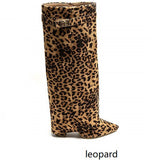 JOLIE™ - Botas de ante con estampado de leopardo