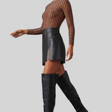 Beautiful | Black Over-the-Knee Boots with a Wide Heel