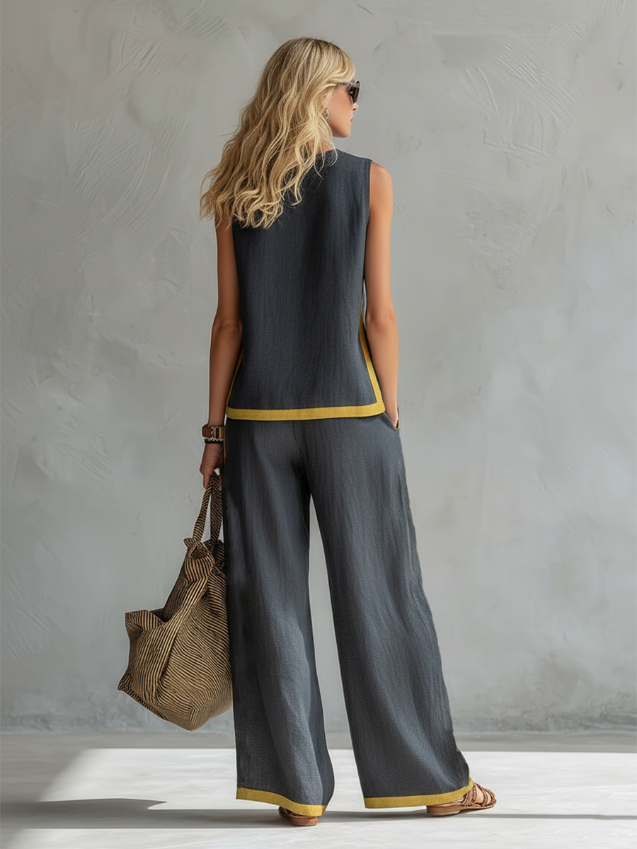 LEILA | CONJUNTO ELEGANTE DE LINO Y ALGODÓN