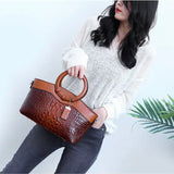 Amalia | Bicolor Bag with Crocodile Texture