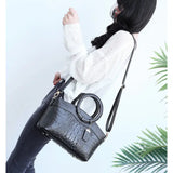 Amalia | Bicolor Bag with Crocodile Texture