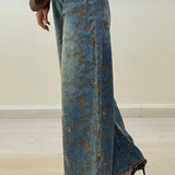 Emily | Floral Print Wide Leg Jeans