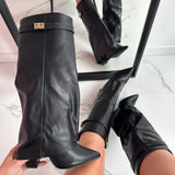 SERENA™ - Botas de cuero negro