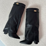 SERENA™ - Botas de cuero negro