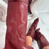 ELOISE™ - Botas de cuero color burdeos