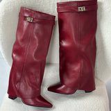 ELOISE™ - Botas de cuero color burdeos