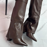 VIVIENNE™ - Botas de cuero marrón