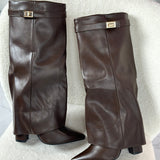 VIVIENNE™ - Botas de cuero marrón