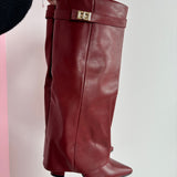 ELOISE™ - Botas de cuero color burdeos