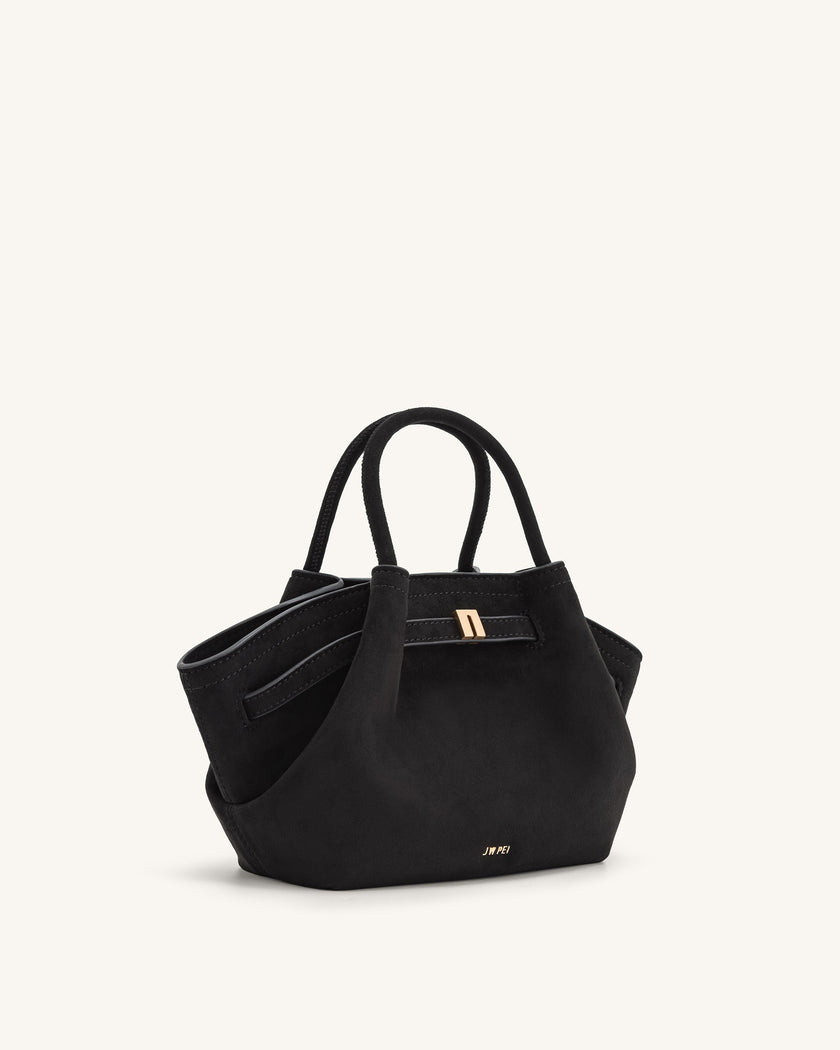 Noelia Bolso Mini de Ante Sintético Negro bolso elegante moderno