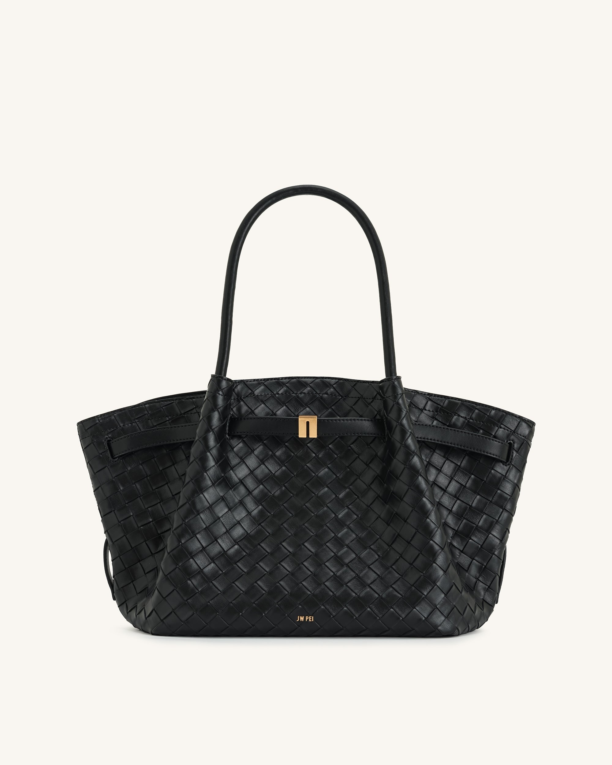 Anna Bolso de Textura de Tejido Medio Negro accesorio laiagasteiz