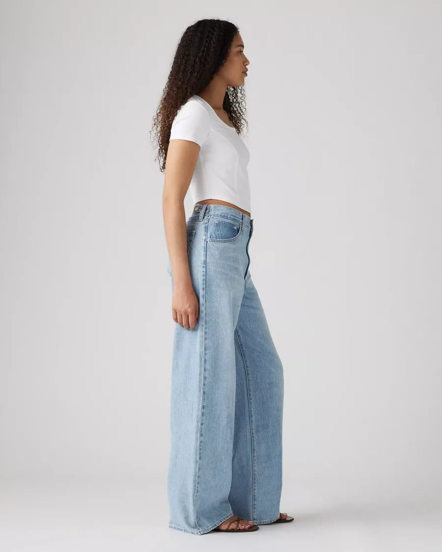 Raquel Vaqueros holgados con cintura ajustable detalle de cintura