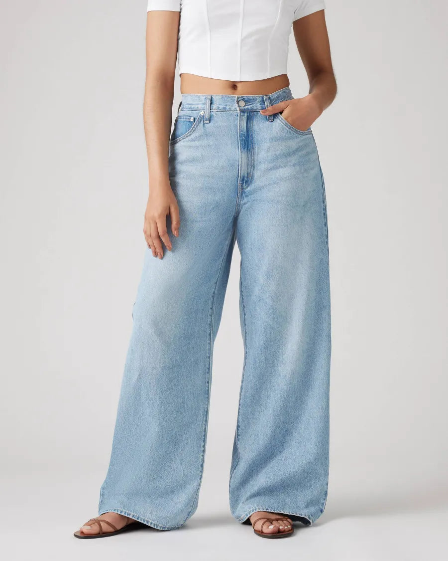 Raquel Vaqueros holgados con cintura ajustable detalle denim
