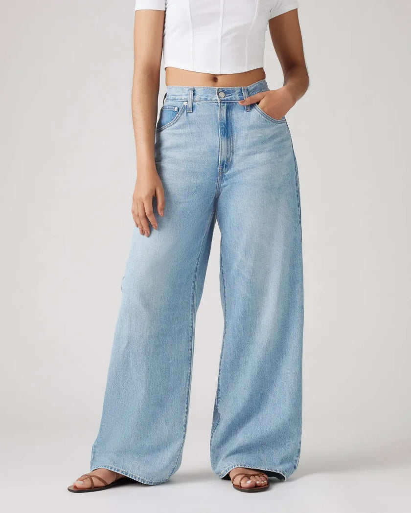 Raquel Vaqueros holgados con cintura ajustable detalle denim