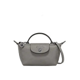 Parisien | Grey Leather Mini Handbag with Handle
