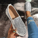 RUBEA™ - Mocasines de purpurina sin cordones y a la moda para uso diario
