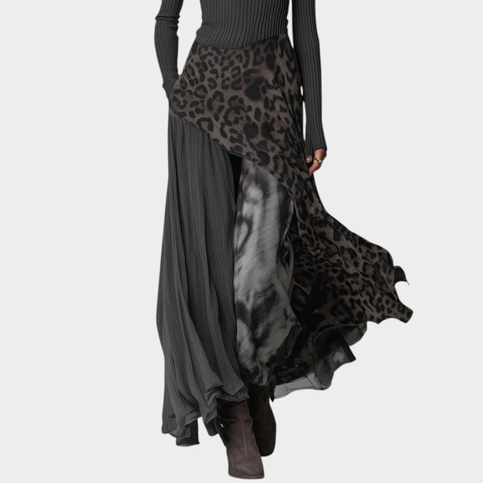 Carmen | Vestido largo con estampado de leopardo